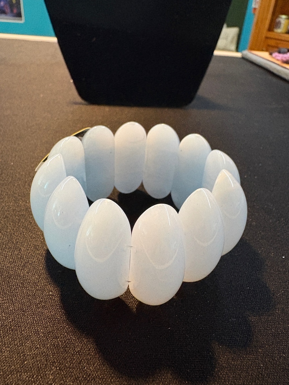 Elegant White Stretch Statement Bracelet - Women Accessories
